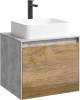 Тумба с раковиной Aqwella 5 stars Mobi 60 бетон светлый, дуб балтийский