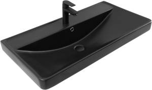 Раковина Aquanet Ирис 329250 черный матовый, 90.5x46.5