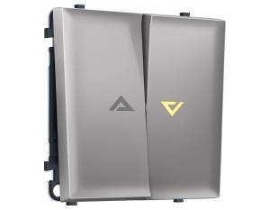 Комплект механизма 2-клавишного выключателя Ambrella Volt Sigma MS504450 сталь матовый