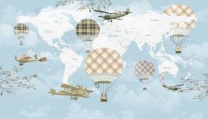 3D Фотообои Artegrafico «Шотландская карта для детей» KID-127 акварель