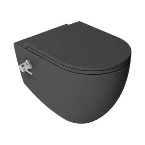 Унитаз подвесной Isvea Infinity 10NFS1005I-2C с функцией биде, безободковый, сиденье с микролифтом, антрацит матовый
