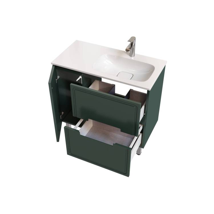 Тумба с раковиной Taliente Cevia TA-MBC-90PR(R)-grigio verde серо-зеленая матовая, 90 см