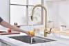 Смеситель для кухни Paulmark Universal Un213880-LG с выдвижным изливом, светлое золото фото 7