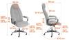 Кресло компьютерное Tetchair Boss metalBL (22) 25263 серый, 29, велюр фото 16