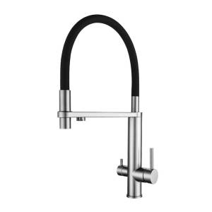 Смеситель для кухни Knotlor Infinity SS-15 с подключением фильтра, сатин
