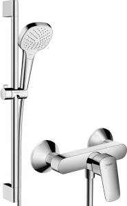Душевой комплект Hansgrohe Logis 71600000 смеситель + душевой гарнитур Croma Select E Vario 26582400