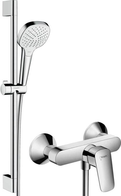 Душевой комплект Hansgrohe Logis 71600000 смеситель + душевой гарнитур Croma Select E Vario 26582400