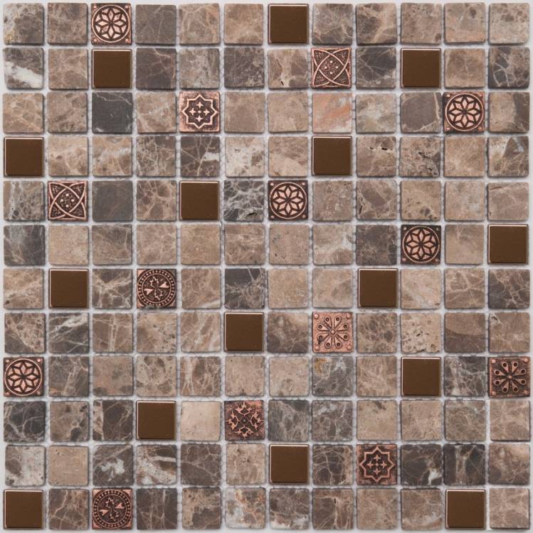 Мозаика NSmosaic Stone series K 716 камень метал (298x298)14