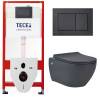 Комплект Tece TC414343670 Инсталляция для унитаза Tece + Унитаз подвесной beWash Bogen безободковый, с функцией биде и сиденьем микролифт, черный матовый