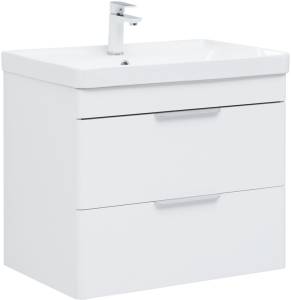 Тумба с раковиной Aquanet Ирис new 00310145 710 белый глянец, 2 ящика
