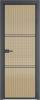 Межкомнатная дверь Profil Doors 3 AX цвет профиля Серая ночь, стекло безопасное 6 мм мору золото 700x2000