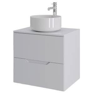 Тумба с раковиной Orange Line Li-60TuwMDF+B07-345W белая матовая, 60 см