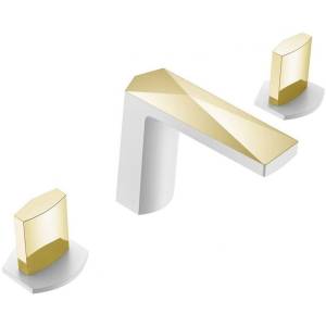 Смеситель для раковины Boheme Venturo 150-WG-ICE белый, золото