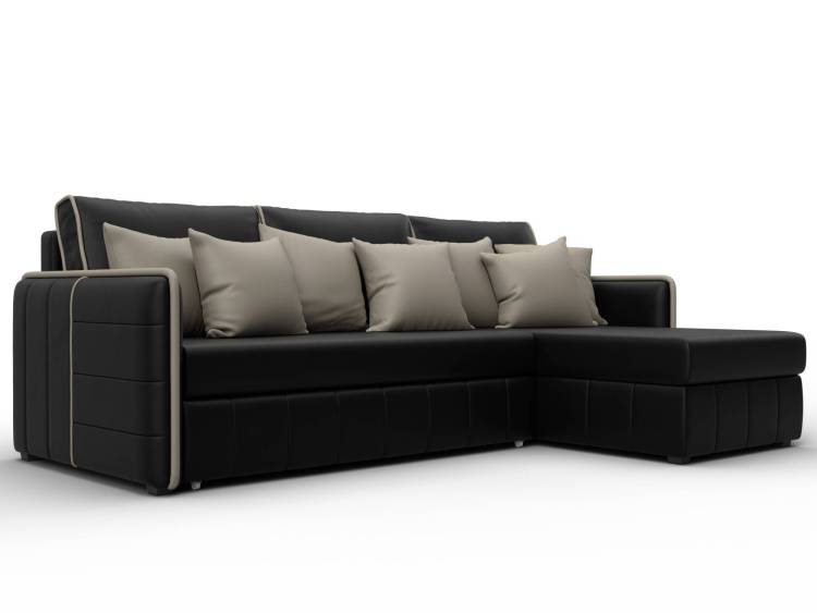 Диван угловой Лига Диванов Лига-078 130984 Черный