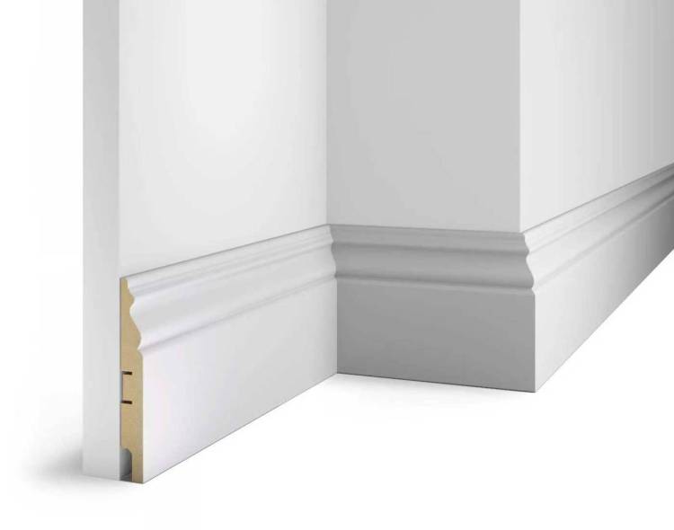 Плинтус Cosca AP20 Белый под покраску 2400x125x16