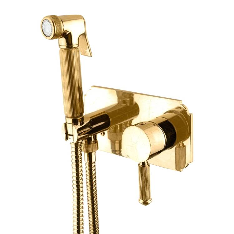 Гигиенический душ Cezares Olimp OLIMP-DIF-03/24-L золотой, со смесителем, с внутренней частью
