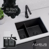 Мойка кухонная Alveus Granital Omni 50 1150071 Deep Black-G90 Be с сифоном, 55x45 фото 5