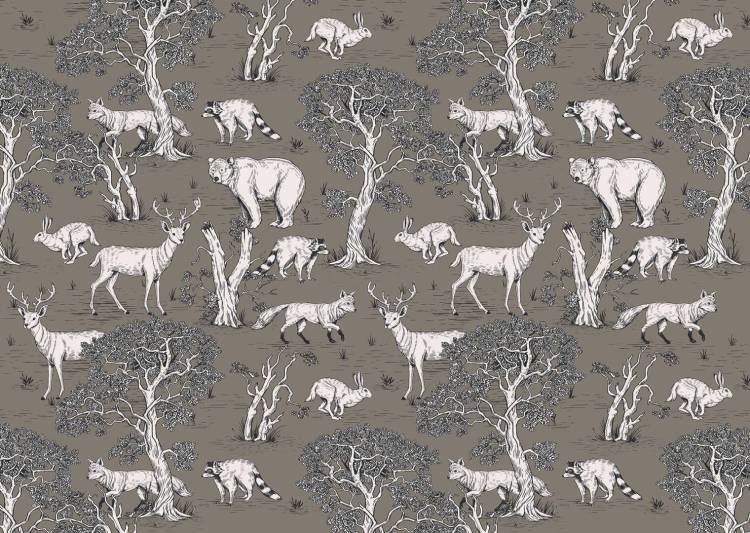 Бесшовные Eco обои Ortograf Flora 31284 Forest animals Ворс ОЕ