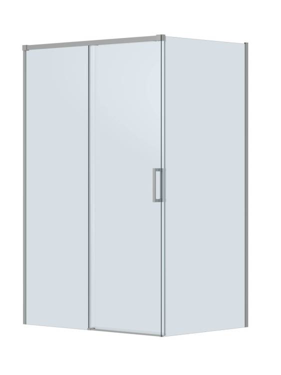 Душевой уголок Cezares PLANE-AH-1-130/80-C-IN профиль сатин, стекло прозрачное, 130x80x195