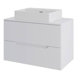 Тумба с раковиной Orange Line Li-70TuwMDF+B04-500W белый матовый, 70 см