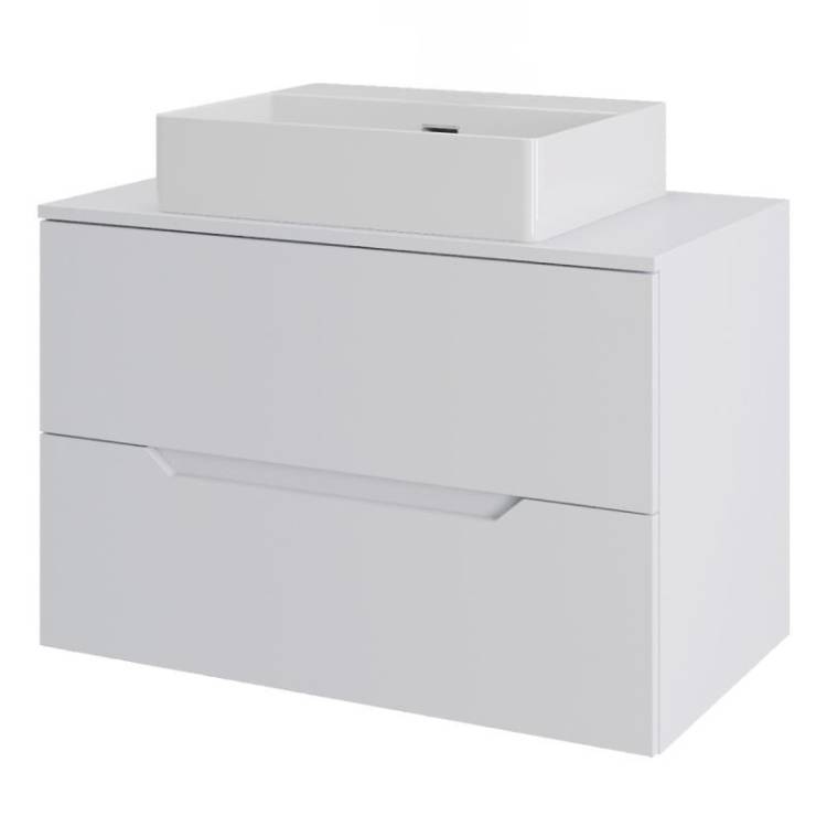 Тумба с раковиной Orange Line Li-70TuwMDF+B04-500W белый матовый, 70 см