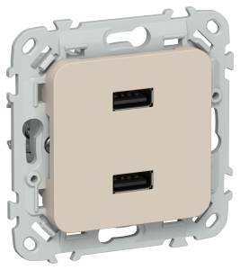 Розетка USB type A+A IEK Flite FI-U21-D31-K88 льняной