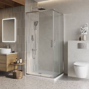 Душевой уголок BelBagno Luce LUCE-AH-2-120/90-C-Cr профиль хром, стекло прозрачное, 120x90