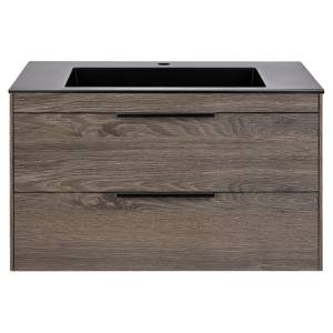 Тумба с раковиной Vincea Chiara 2D VMC-2C2800RO Коричневый, черная раковина