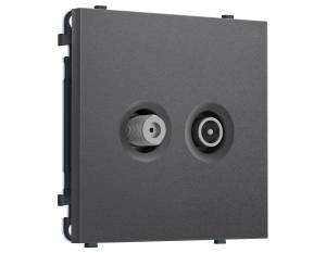 Комплект механизма TV розетки оконечной+SAT Ambrella Volt Sigma MS663310 антрацит серый