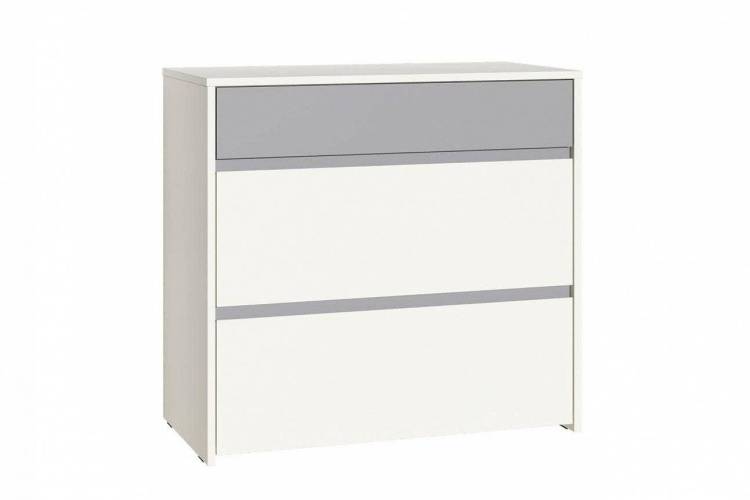 Комод Моби Торонто 13.321 ML654873770 Белый PE шагрень, Стальной Серый 1700 PE