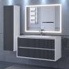 Тумба с раковиной Uperwood Next подвесная, 2 ящика, белая, графит, 100 см фото 3