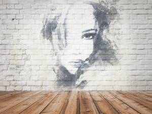 3D Фотообои Artegrafico «Портрет на стене» LOFT-005 акварель