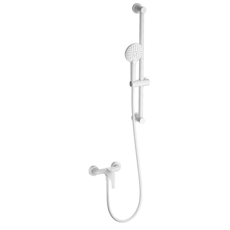 Смеситель для душа Wonzon & Woghand WW-4570-MW с душевым гарнитуром, белый матовый
