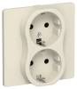 Розетка 2-местная с заземлением IEK Flite FI-R21C-16-K86 сливочный