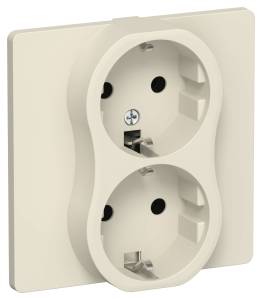 Розетка 2-местная с заземлением IEK Flite FI-R21C-16-K86 сливочный