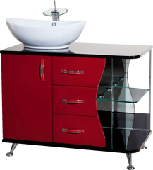 Тумба для комплекта Bellezza Рио 90 L красная с черным