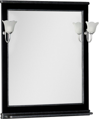 Зеркало Aquanet Валенса 80 черный краколет, серебро, с полкой