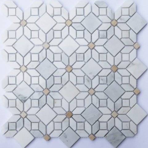 Мозаика Orro Mosaic Stone Camomile (Oriental Whtie+AnticGold) Pol. 30.5x30.5