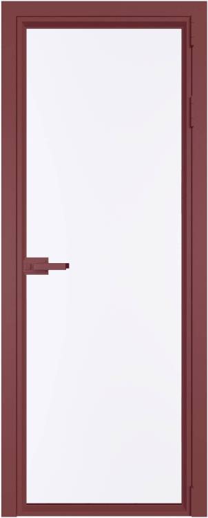 Межкомнатная дверь Profil Doors 1 AV цвет профиля Красный антрацит, стекло безопасное 6 мм монохром белый просветленный 600x2000