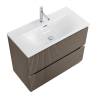 Тумба с раковиной BelBagno UNO-MINI 90 бежевая матовая фото 3