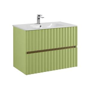 Тумба под раковину Art&Max Elegant AM-ELEGANT-800-2C-SO-MN-P с LED подсветкой ручек, Мята, 80x43.8x57