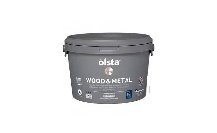 Краска универсальная по дереву и металлу Olsta Wood&Metal база A полуматовая 25A Salmon Scale 2.7 л