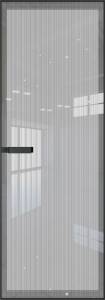 Межкомнатная дверь Profil Doors 1 AGN цвет профиля Черный, стекло безопасное 4 мм страйп 600x2000