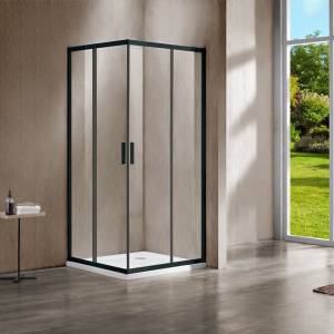 Душевой уголок Vincea Garda VSS-1G1212CLB, 1200x1200, черный, стекло прозрачное