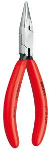 Плоскогубцы KNIPEX захватные прецизионные, плоские вогнутые узкие губки, 125 мм, чёрные, 1К ручки
