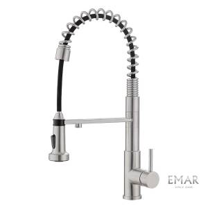 Смеситель для кухни EMAR ЕСВ 7021 с гибким изливом, с подключением к фильтру, сатин