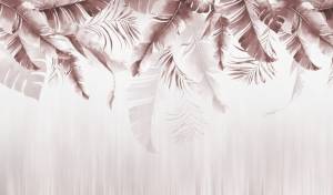 3D Фотообои Artegrafico «Красный букет тропических листьев» FLV-017 акварель