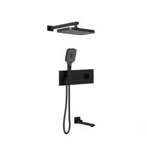 Душевой комплект Vincea VSFW-432T1MB черный, встраиваемый, с термостатом