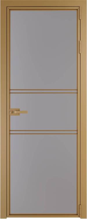 Межкомнатная дверь Profil Doors 2 AX цвет профиля Золото, стекло безопасное 6 мм монохром серый 700x2000