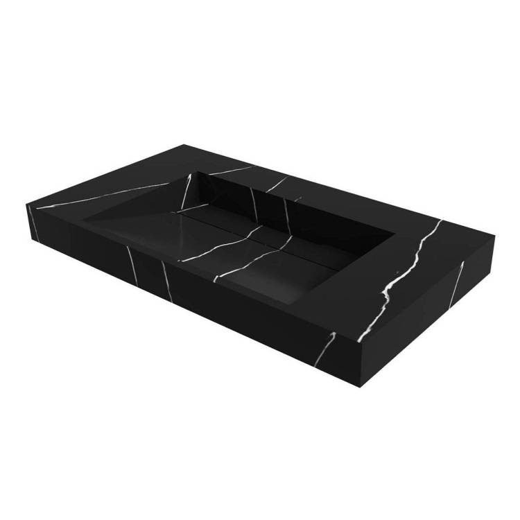 Раковина Armadi Art Flat 859-080-NM Nero Marquina моноблок, 80 см